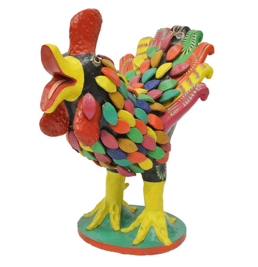 GERARDO ORTEGA COLORFUL ROOSTER SCULPTURE, MEXICO (1 of 4)