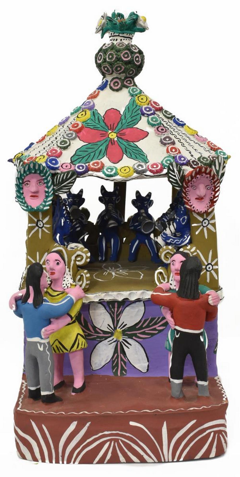 OCUMICHO MEX FOLK ART POTTERY DIABLITO SCULPTURE (1 of 4)