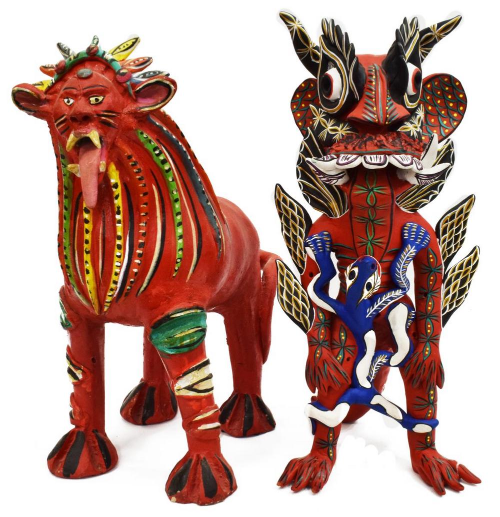 (2) MEXICO FOLK ART POTTERY NAGUAL & DIABLITO (1 of 4)