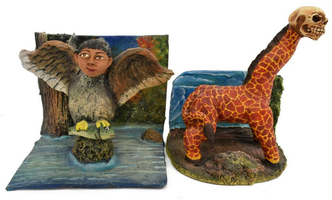 2) AGUILAR FAMILY OAXACA MEXICO POTTERY SCULPTURES (1 of 8)