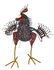 METAL ROOSTER STATUE SIGNED OSCAR H.M., MEXICO