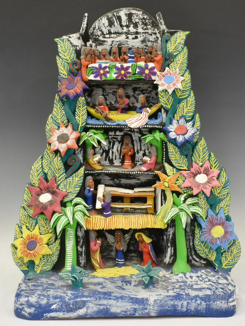 MEXICAN FOLK ART RELIGIOUS CERMAIC FIGURAL GROUP (1 of 4)