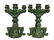 (2) LARGE MEXICAN GREEN GLAZED CERAMIC CANDELABRAS