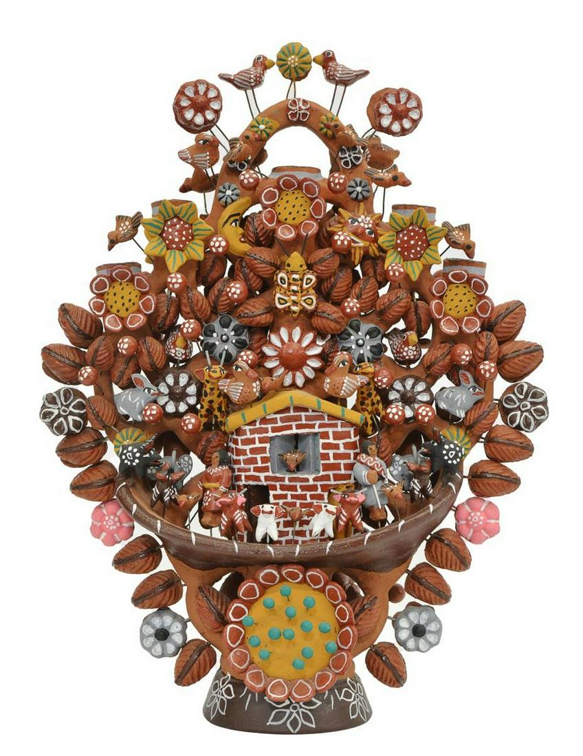 LARGE MEXICAN FOLK ART TWO-SIDED TREE OF LIFE SCULPTURE (1 of 3)