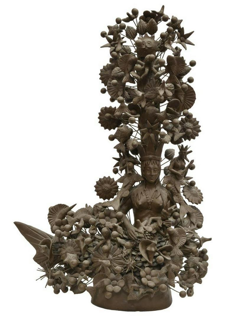 LARGE MEXICAN FOLK ART LA SIRENA ARBOLES DE LA VIDA (1 of 3)