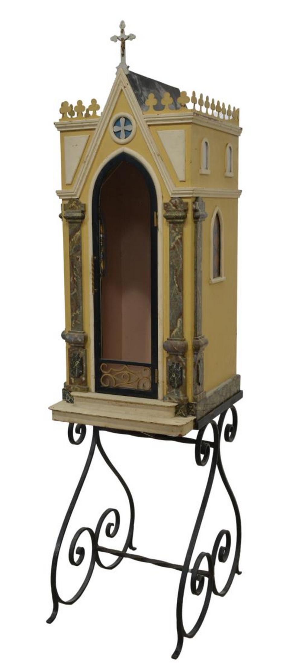 GOTHIC STYLE STEEL CAPILLA CABINET ON STAND (1 of 3)
