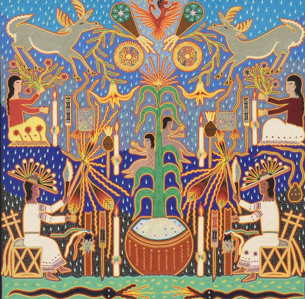 SANTOS HERNANDEZ RAMIREZ HUICHOL YARN PAINTING (1 of 4)