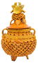 (8) GLAZED POTTERY LIDDED BOWL & CUPS, MEXICO - 2