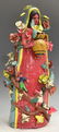 MEXICO FOLK ART CERAMIC FLORAL VIRGEN DE GUADALUPE - 2