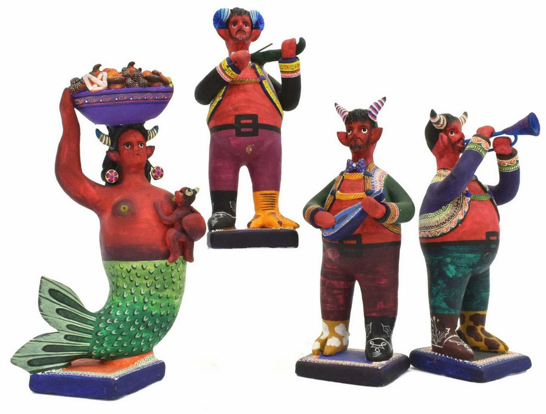 (3) MEXICO PAINTED DIABLO MUSICIANS & MERMAID (1 of 7)