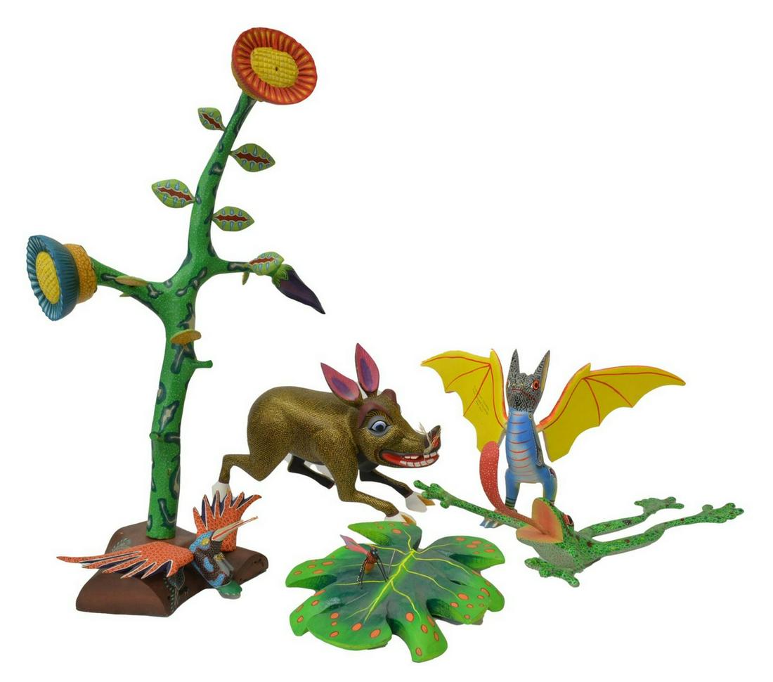 (4) OAXACA MEXICO CARVED & PAINTED WOOD ALEBRIJES (1 of 7)