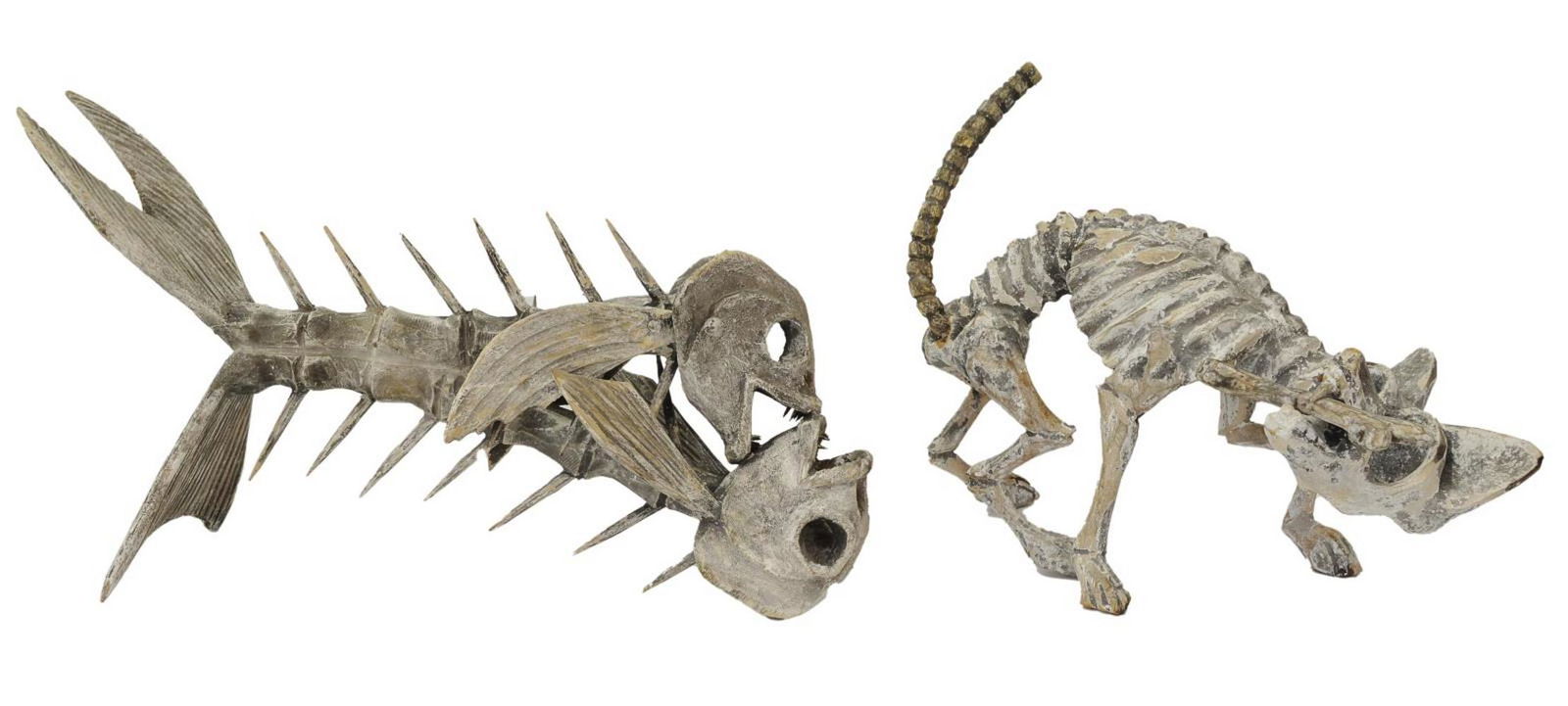 (2) OAXACA MEXICO CARVED WOOD SKELETON ALEBRIJES (1 of 2)