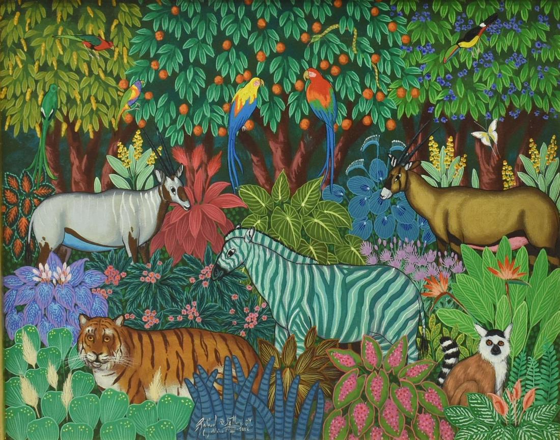 RAFAEL VALLEJO MUNIZ (MEX) TIGER JUNGLE PAINTING (1 of 5)