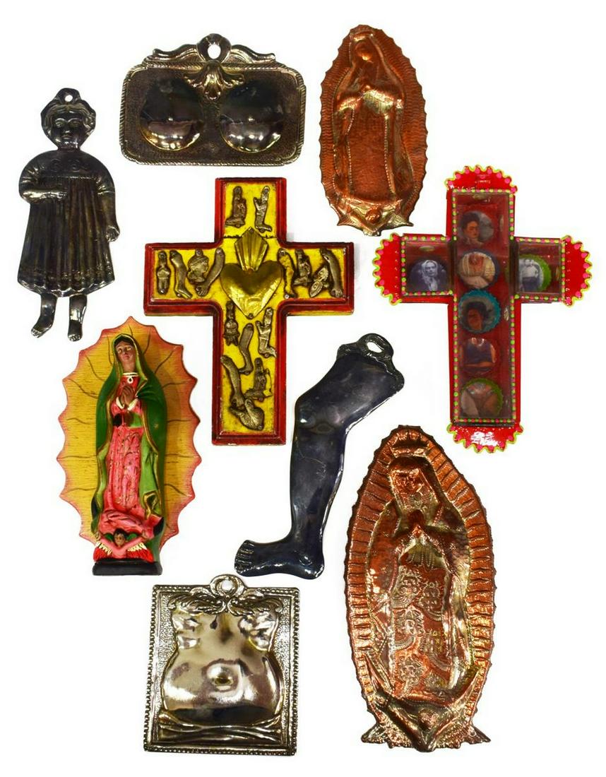(9) RELIGIOUS ITEMS, EX-VOTO, MILAGROS, CROSSES (1 of 4)