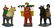 3)MEXICAN FOLK ART GLAZED CERAMIC HORSEBACK RIDERS