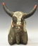 MEXICAN PAINTED WOOD SEATED COW WATER JUG/ VESSEL - 2