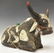 MEXICAN PAINTED WOOD SEATED COW WATER JUG/ VESSEL - 3