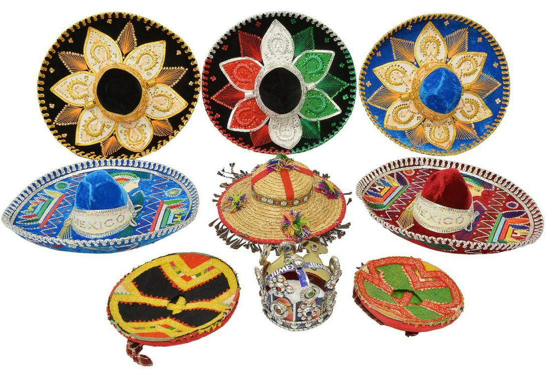 (9) COLLECTION OF SOMBREROS, CROWN & HATS, MEXICO (1 of 1)