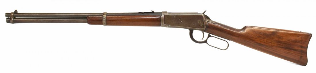 WINCHESTER M1894 LEVER ACTION RIFLE, 20" BARREL: Winchester Model 1894 carbine, .30WCF caliber, lever action, tubular magazine, 20" round barrel, adjustable rear sight, mfg. 1911, SN 613XXX *REQUIRES FFL TRANSFER*