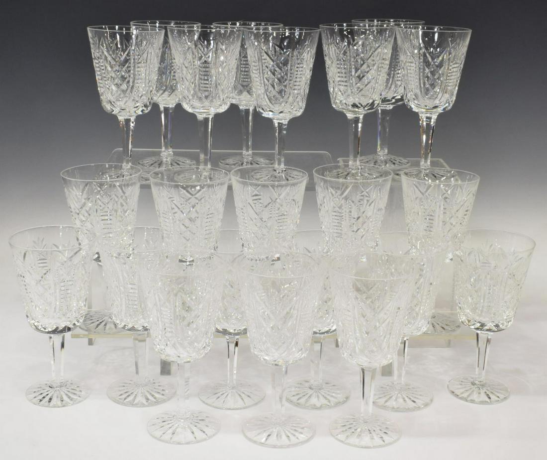 (22) WATERFORD 'CLARE' CUT CRYSTAL WATER GOBLETS (1 of 3)