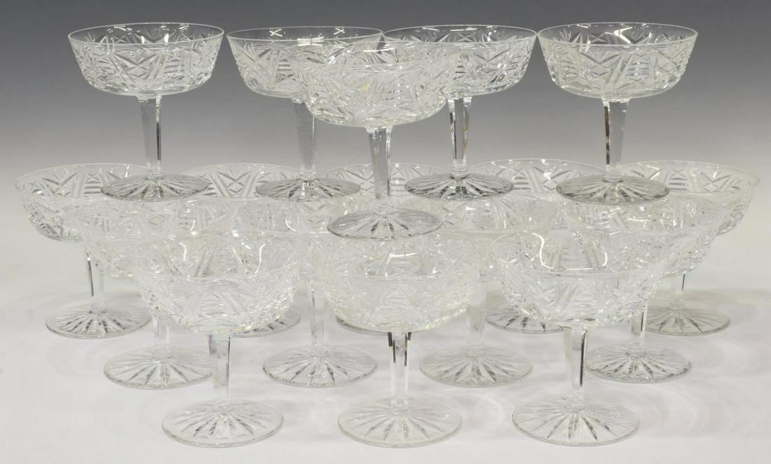 (17) WATERFORD 'CLARE' CUT CRYSTAL CHAMPAGNES (1 of 3)