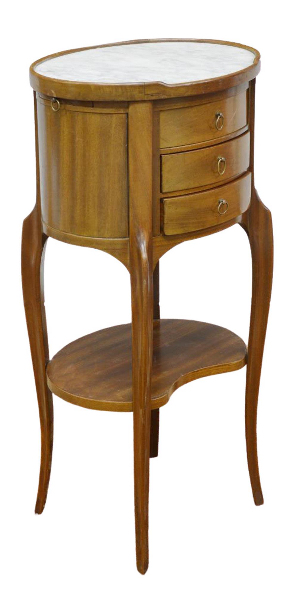 FRENCH LOUIS XV STYLE MARBLE-TOP NIGHTSTAND (1 of 6)