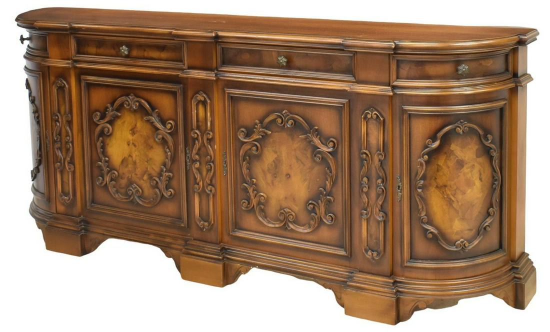 VINTAGE ITALIAN WALNUT CURVED END SIDEBOARD (1 of 5)