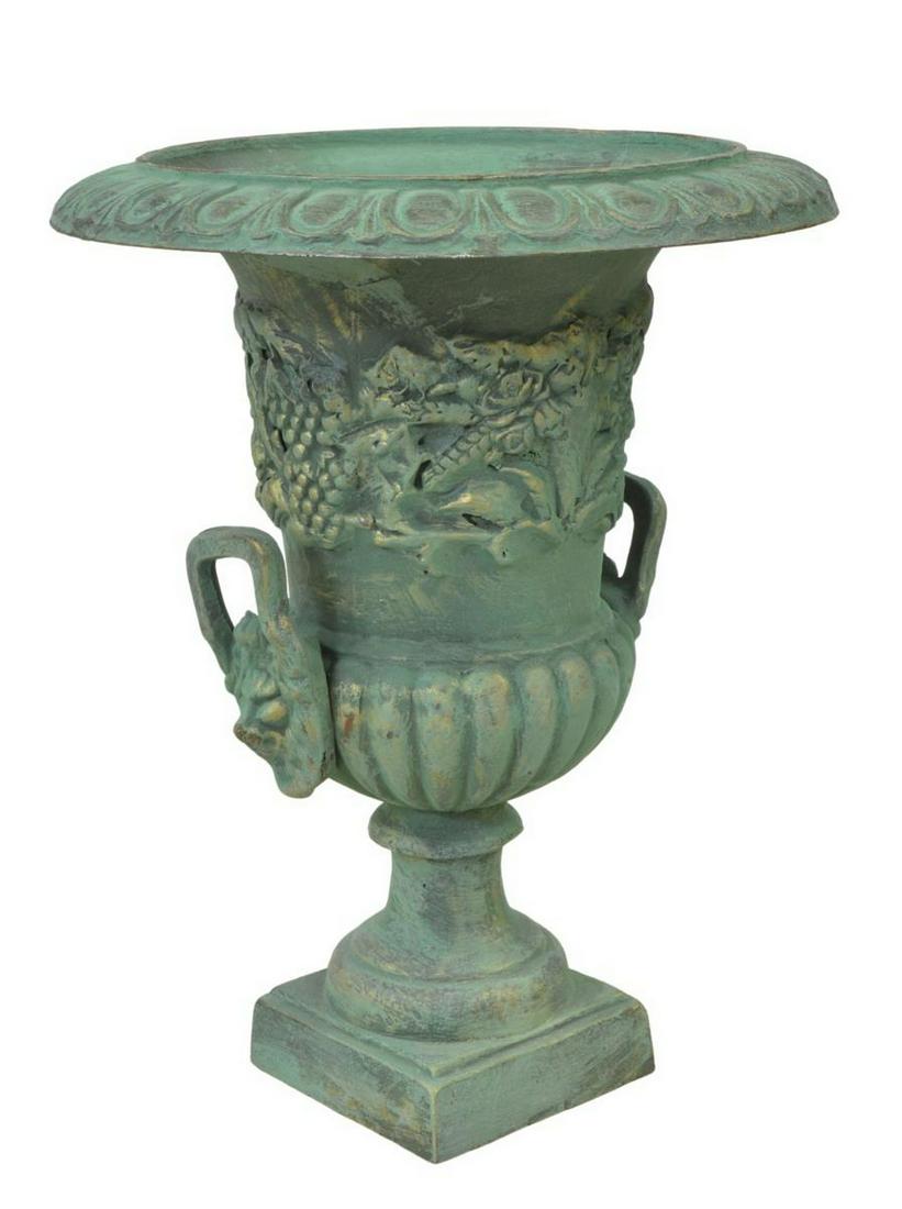 NEOCLASSICAL STYLE CAST IRON GARDEN URN (1 of 4)