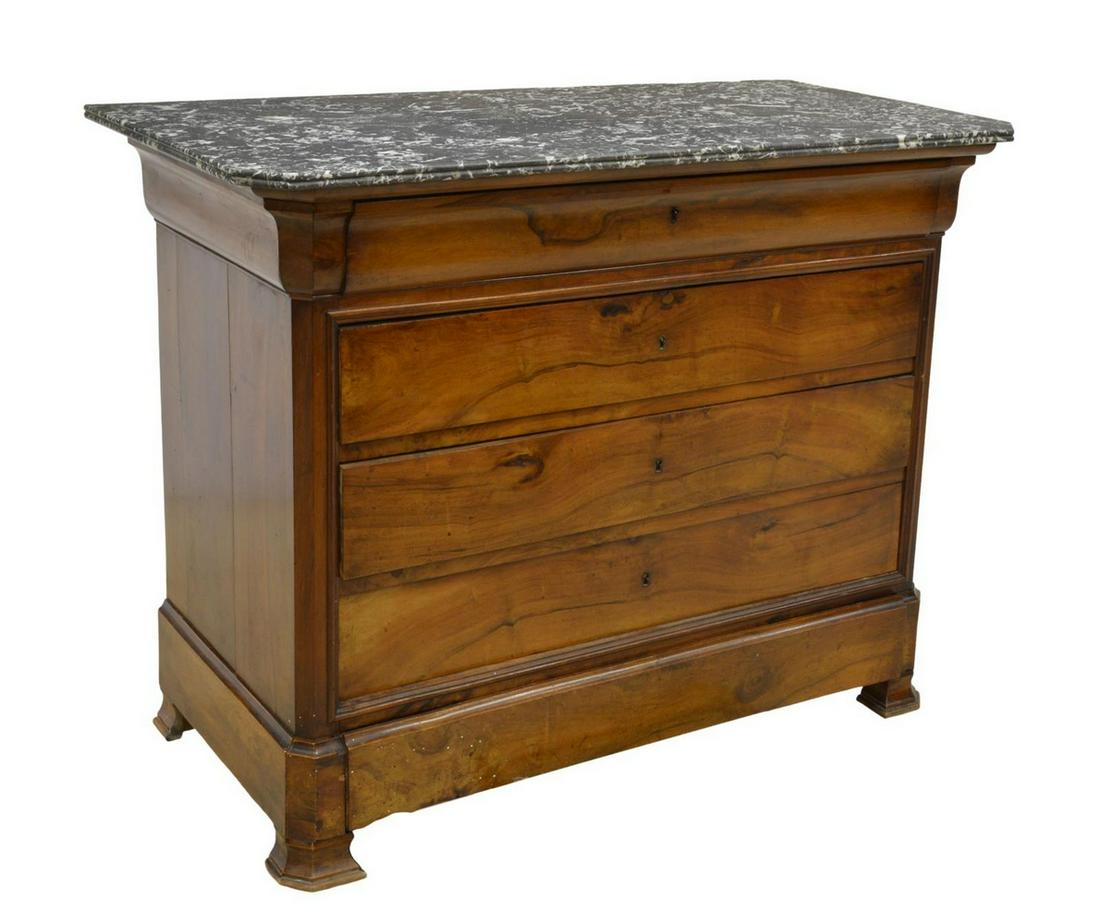 FRENCH LOUIS PHILIPPE PERIOD MARBLE-TOP COMMODE (1 of 4)
