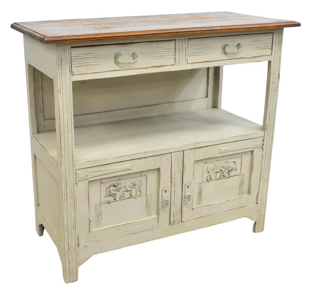 ITALIAN PAINTED OAK SIDEBOARD CABINET (1 of 5)