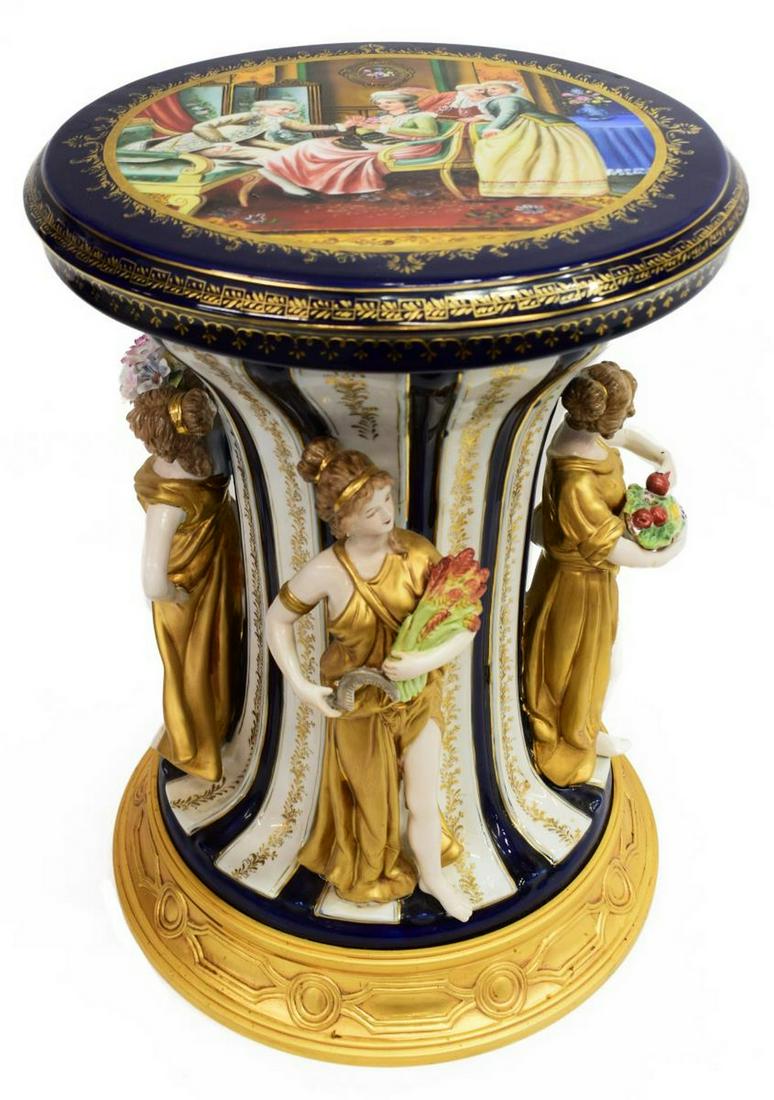 RICHARD KLEMM DRESDEN GILT PORCELAIN PEDESTAL (1 of 5)