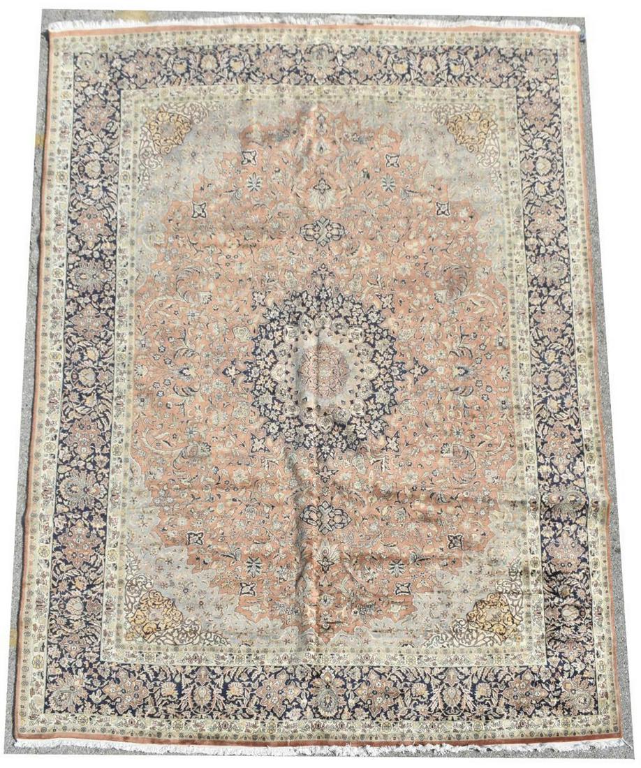 HAND-TIED PAKISTANI TABRIZ RUG, 12'4.5" x 9'2.5" (1 of 3)