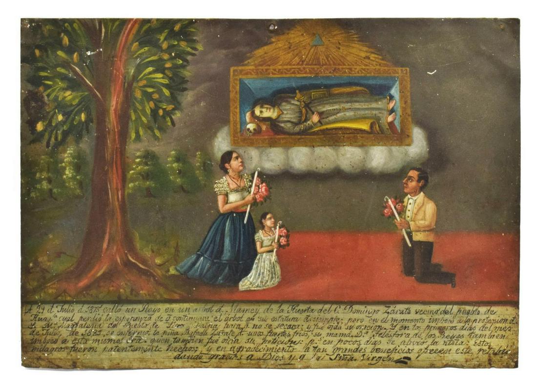 PUBLISHED MEXICAN RELIGIOUS EX-VOTO MARY MAGDALENA (1 of 3)