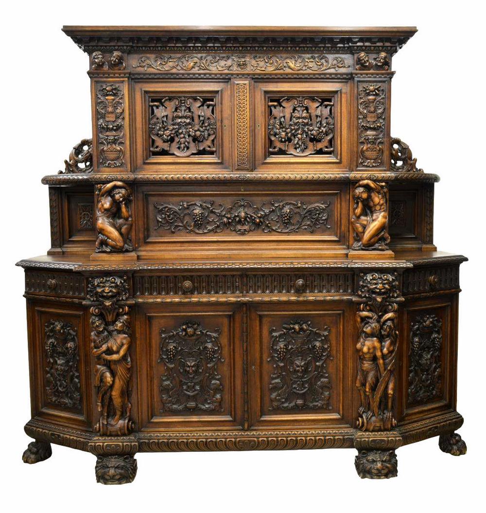 EXCEPTIONAL RENAISSANCE REVIVAL CARVED SIDEBOARD (1 of 9)