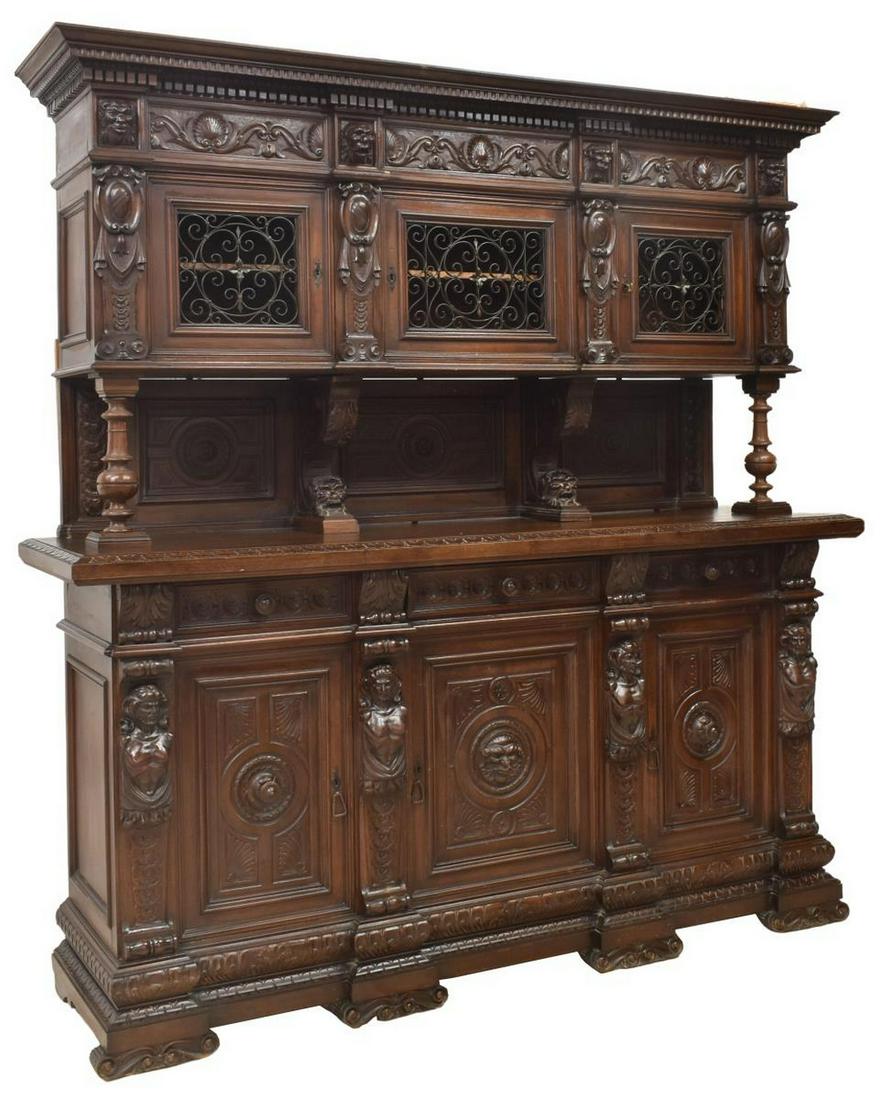 MONUMENTAL RENAISSANCE REVIVAL CARVED SIDEBOARD (1 of 8)