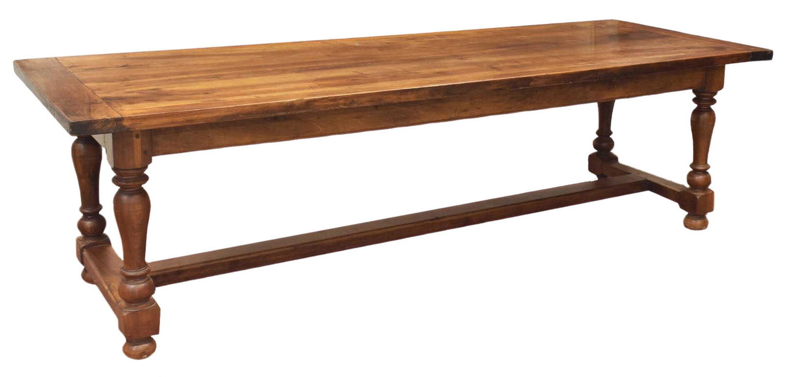 FRENCH PROVINCIAL WALNUT FARMHOUSE TABLE, 101"L (1 of 4)