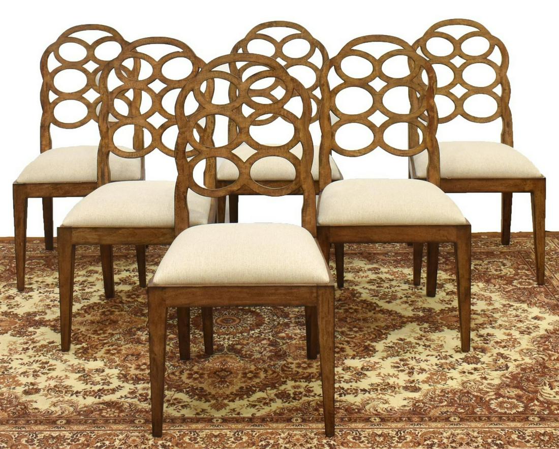 (6) CONTEMPORARY OPENWORK BACK DINING CHAIRS (1 of 3)
