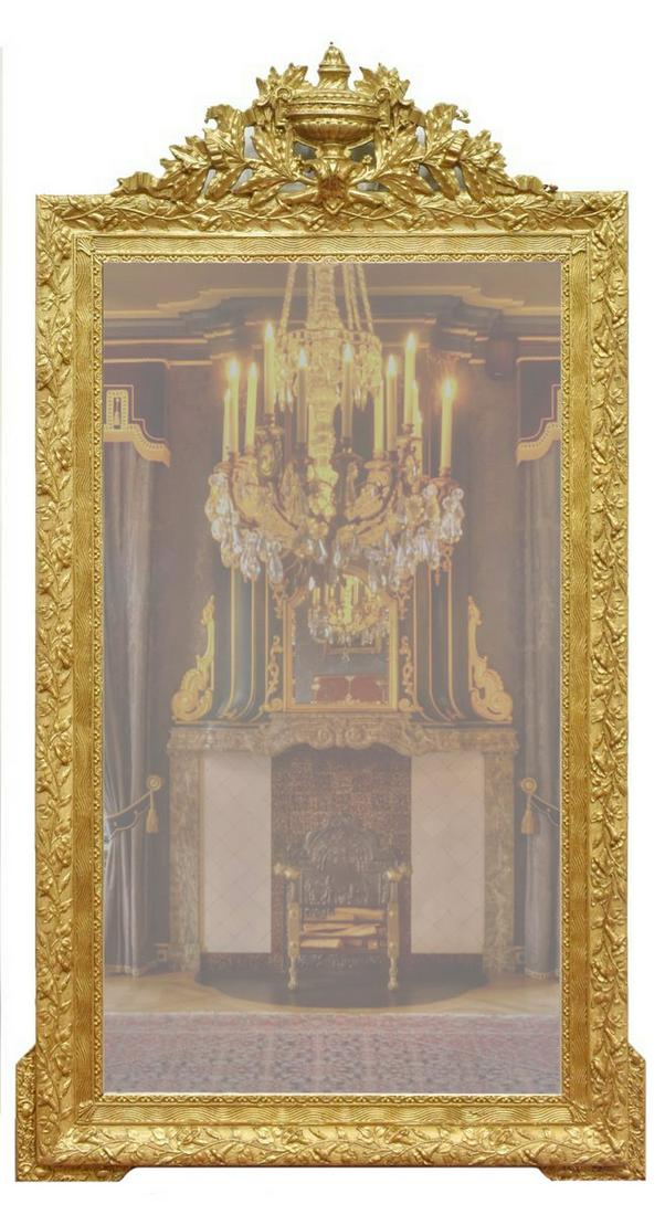 FRENCH NEOCLASSICAL GILTWOOD MIRROR, 55" X 32" (1 of 3)
