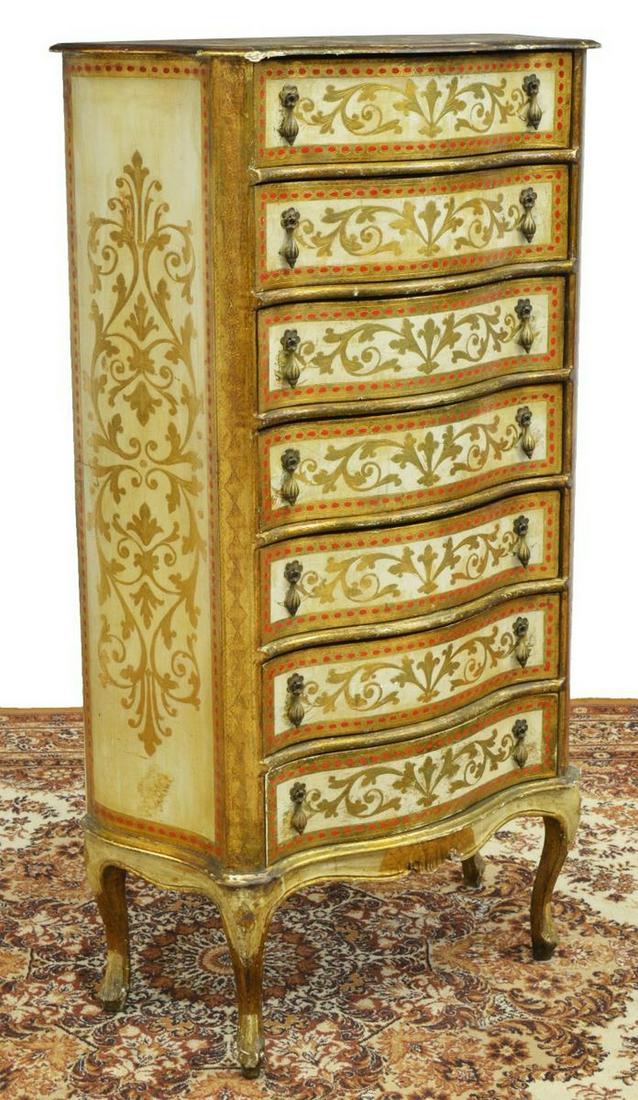 ITALIAN VENETIAN GILT & PAINTED BACHELOR'S CHEST (1 of 5)