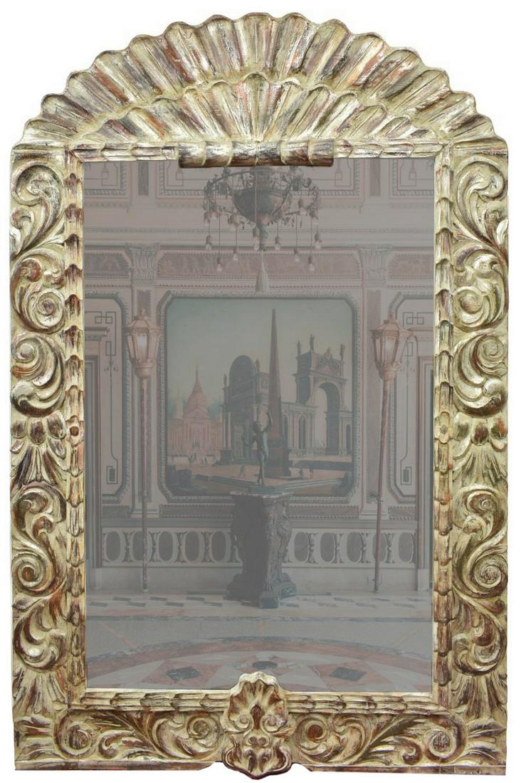 LARGE PARCEL SILVER GILT BEVELED MIRROR, 80" X 53" (1 of 3)