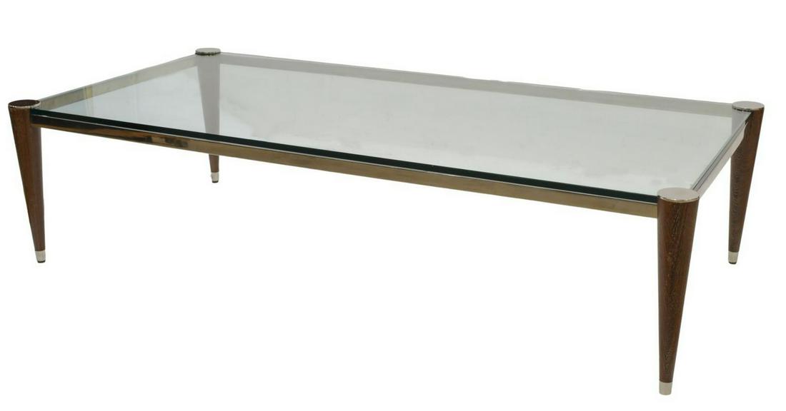FRENCH MODERN GLASS-TOP COFFEE TABLE (1 of 3)