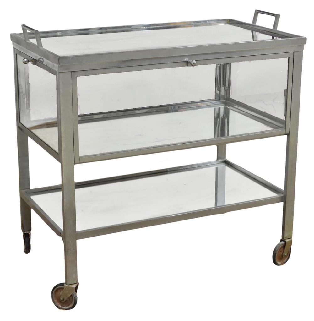 ITALIAN INDUSTRIAL TWO-TIER ROLLING SERVICE CART (1 of 4)