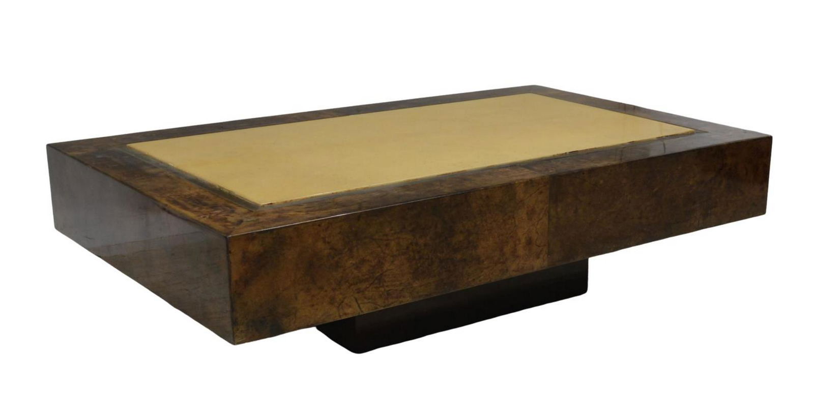 FRENCH MID-CENTURY MODERN PARCHMENT COFFEE TABLE (1 of 3)