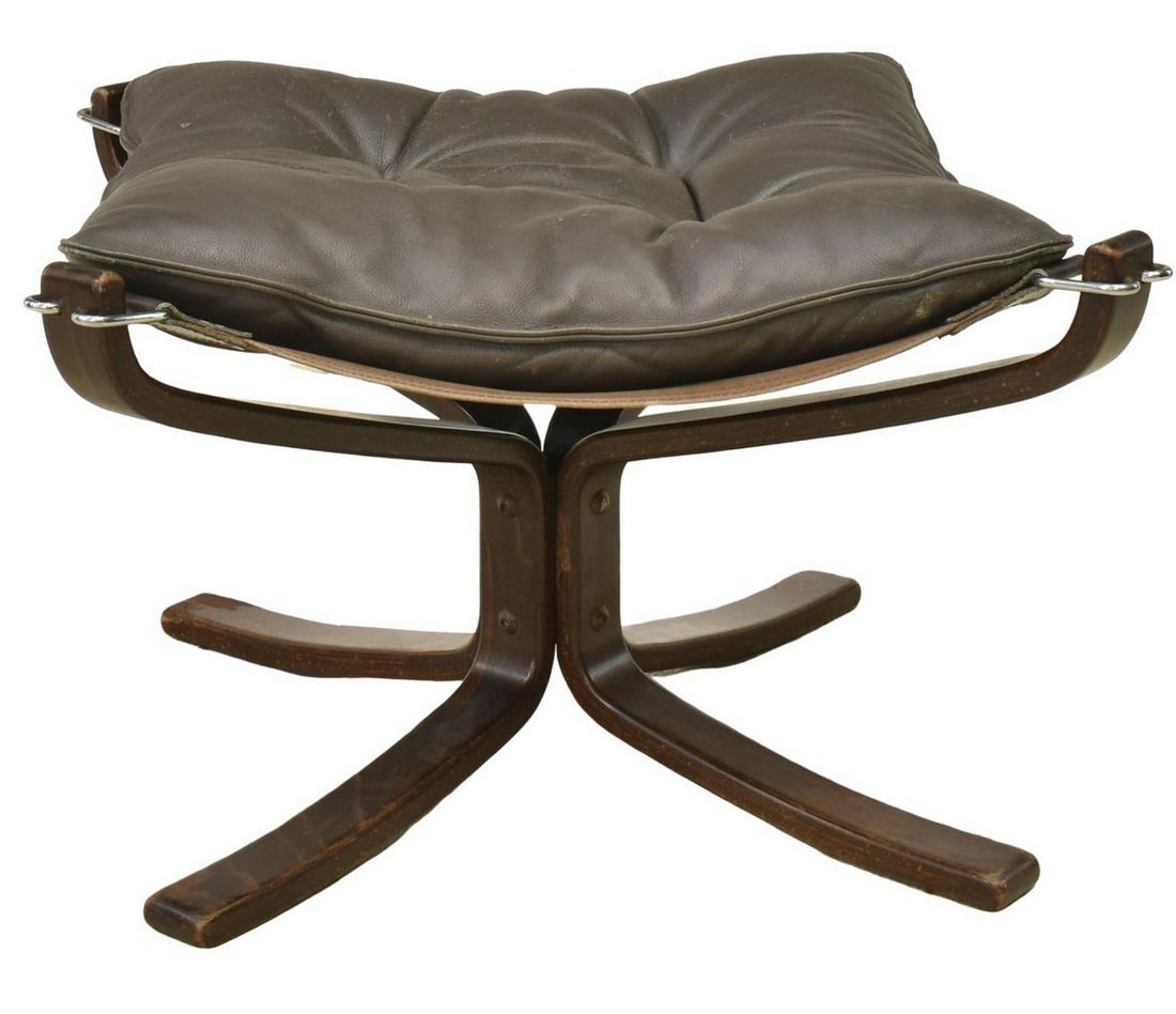 ITALIAN POLTRONA FRAU BROWN LEATHER SLING OTTOMAN (1 of 3)