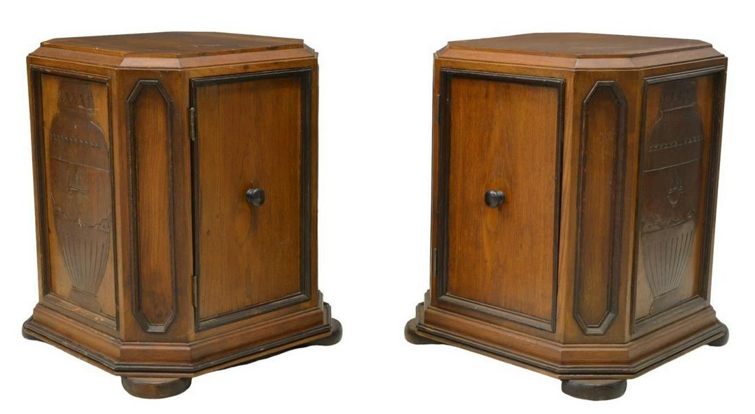 (2) ITALIAN ART DECO WALNUT SIDE CABINETS (1 of 5)