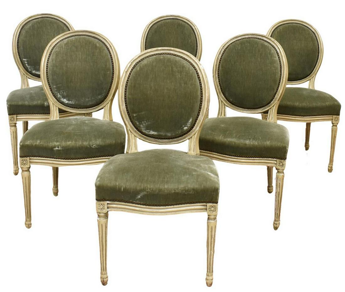 (6) FRENCH LOUIS XVI STYLE PAINTED DINING CHAIRS (1 of 2)