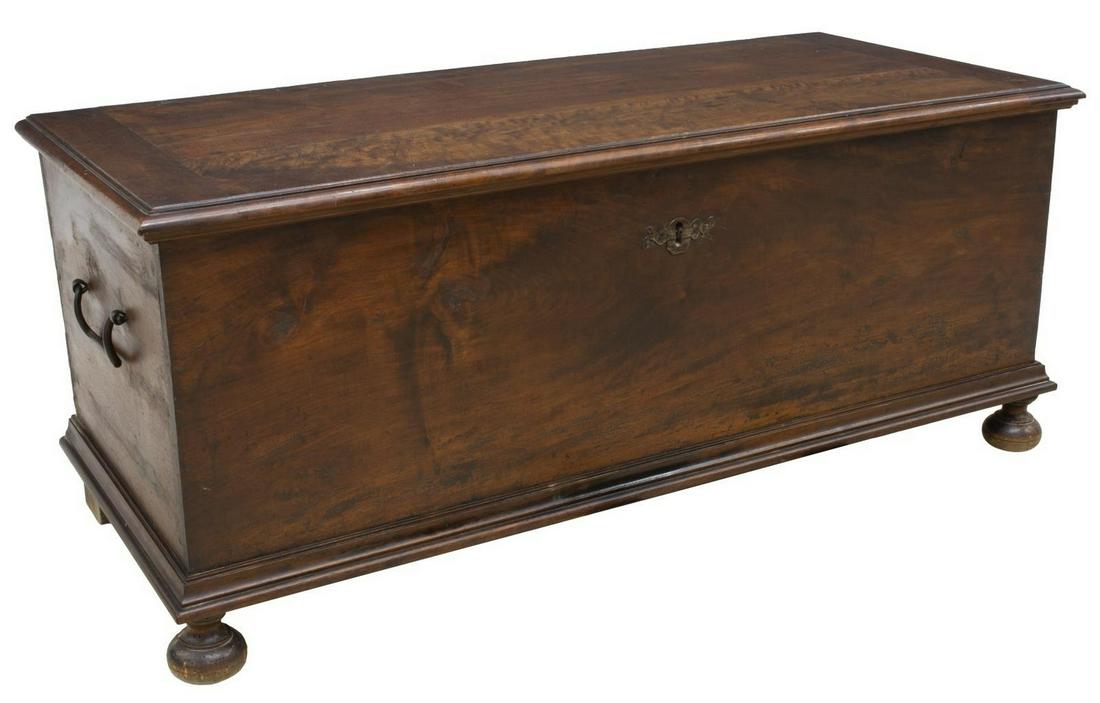 LARGE FRENCH WALNUT & IRON WEDDING CHEST (1 of 4)