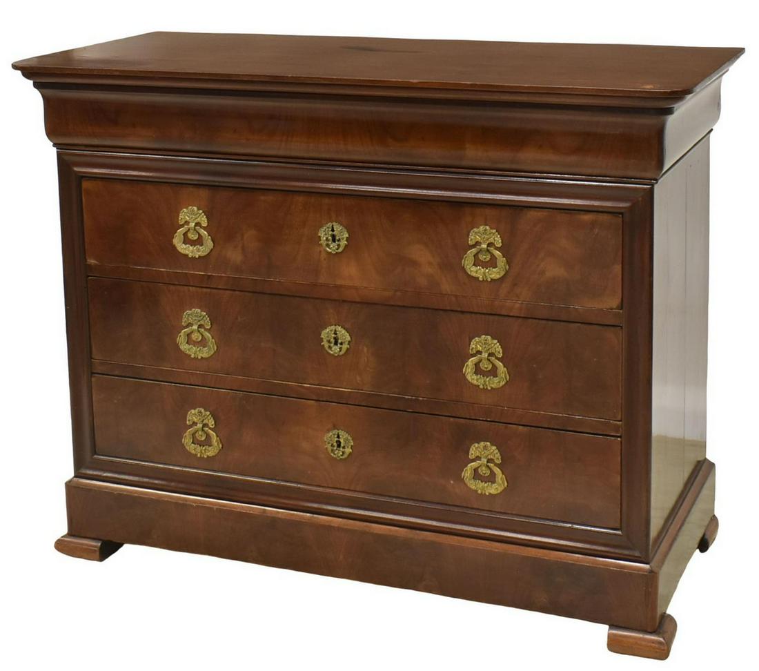 FRENCH CHARLES X PERIOD MAHOGANY COMMODE (1 of 5)