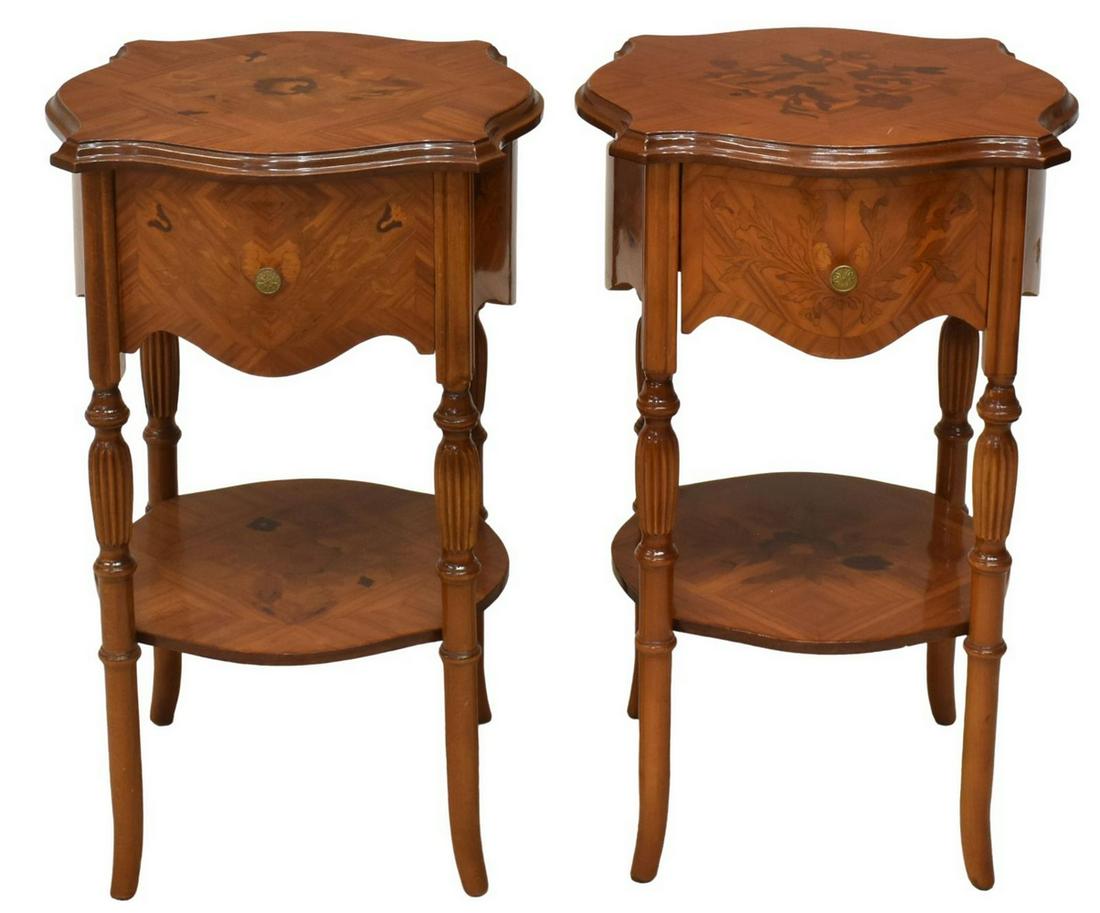 (2) LOUIS XVI STYLE MARQUETRY BEDSIDE CABINETS (1 of 5)