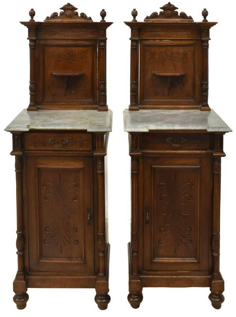 (2) ITALIAN MARBLE-TOP BEDSIDE CABINETS (1 of 6)
